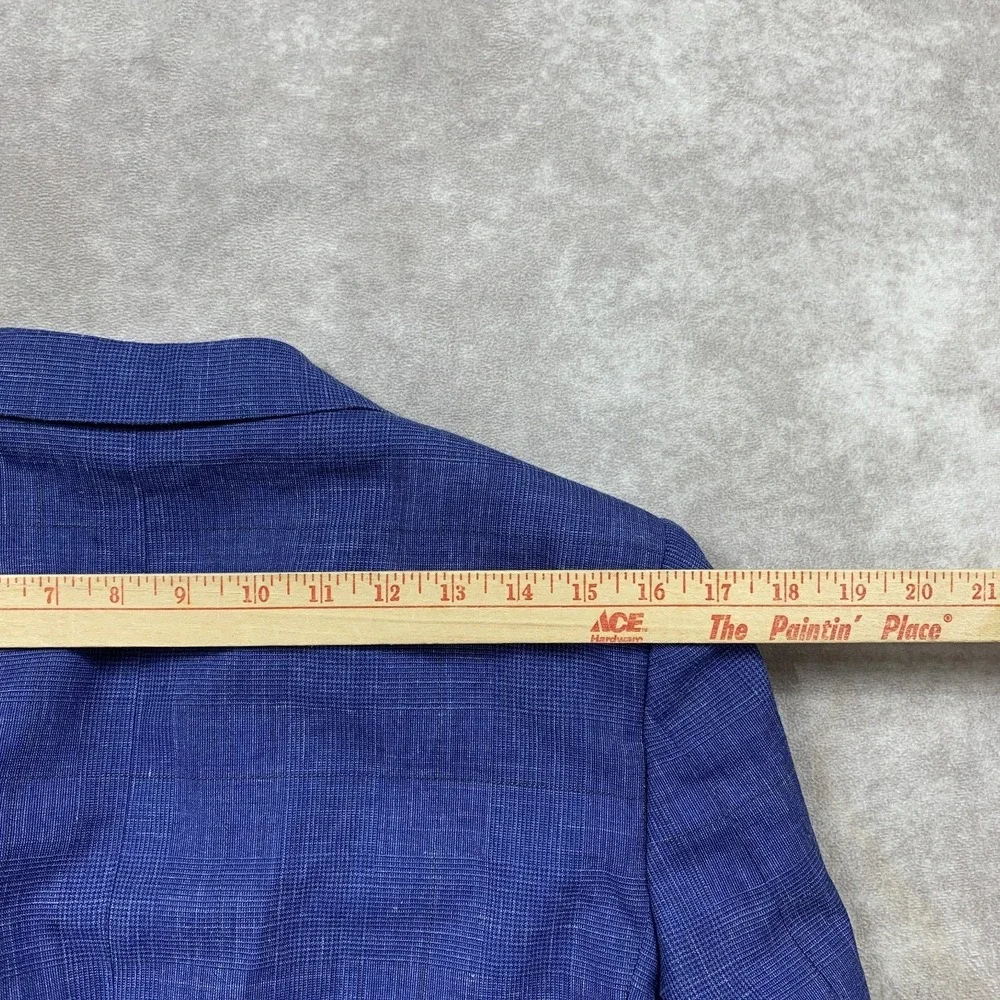 Suitsupply Lazio Blazer Mens 34R Blue Glen Plaid Linen Vitale Barberis Canonico